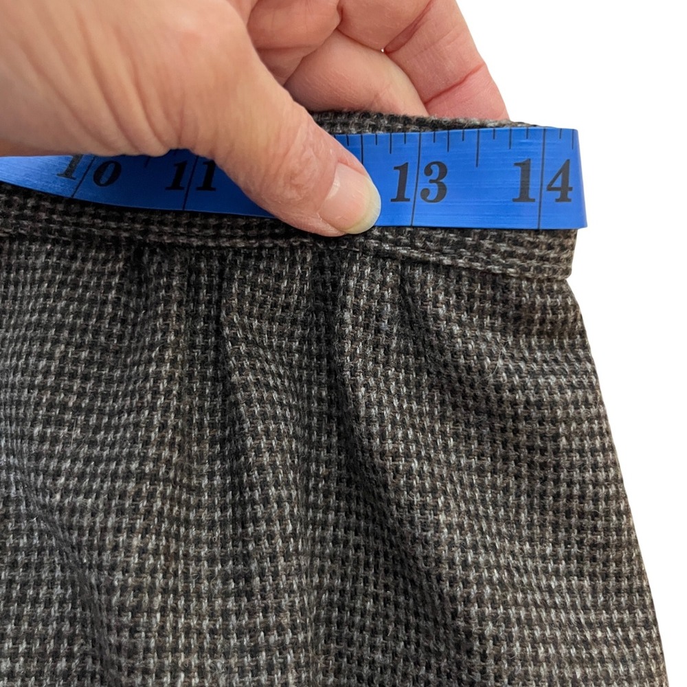 Quiet‎ Luxury Wool Blend Skirt Suit Gray Houndstooth Vintage Step by Step Sz 12 - Picture 8 of 16